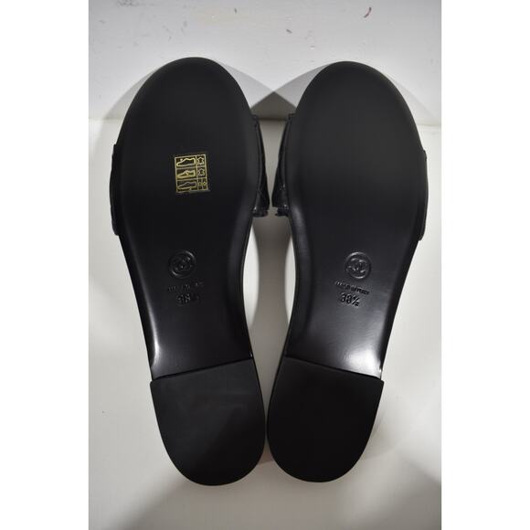 Chanel 23P Black Chain Gold CC Logo Quilted Mules Slide Sandal Slip On Flat 38.5 - Picture 12 of 12